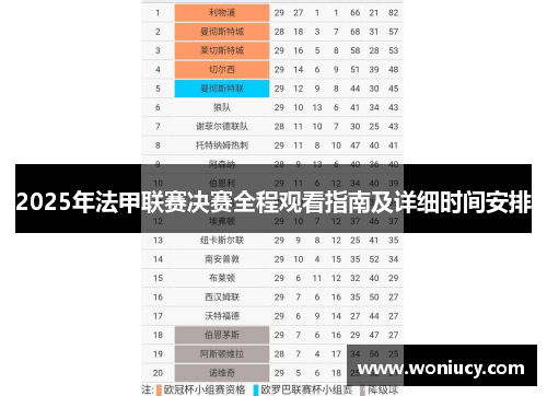 2025年法甲联赛决赛全程观看指南及详细时间安排